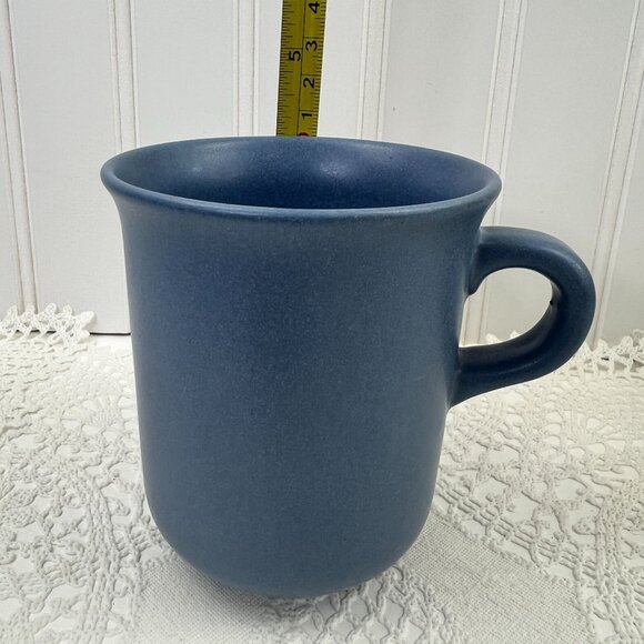 Dansk International 10 Oz Coffee Mugs Set Of 4 Stoneware Blue Made In Portugal - Picture 10 of 11